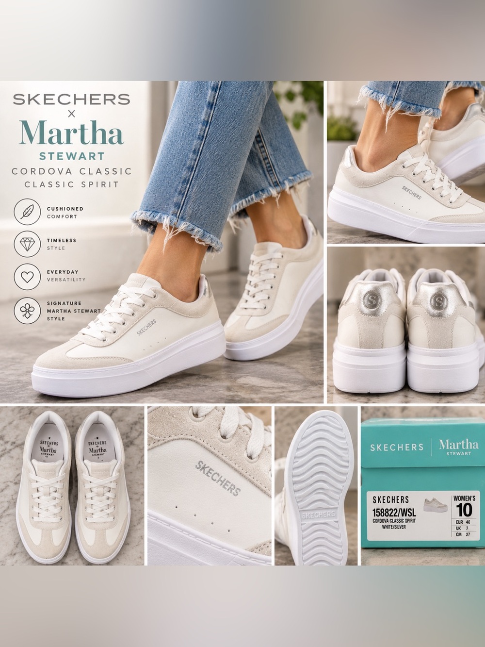Skechers x Martha Stewart Cordova Classic Spirit Sneakers Women’s 10